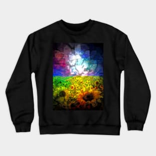 Sunflower Field Mosaic Crewneck Sweatshirt